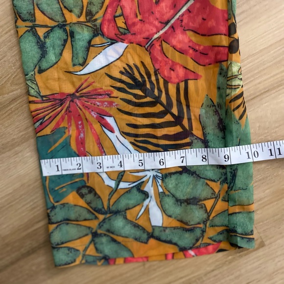 ❤️❤️NWT PrettyLittleThing Wide Leg Multicolor Palm Leaf Tropical Swim Coverup - Picture 10 of 11
